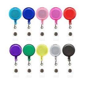 10 Pack Retractable Badge Clip ID Card Badge Holders Office Name Card Holders, Random Color