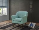 Shelby 31.5" Aquamarine Teal Woven Fabric Oversized Armchair