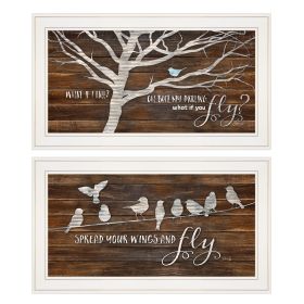 "Spread Your Wings" 2-Piece Vignette by Marla Rae, White Frame