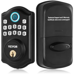 VEVOR Fingerprint Door Lock, Keyless Entry Door Lock with Fingerprint/Keypad Code/Key, Auto Lock, Anti-Peeking Password, IP 63 Rating for Front Door