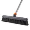 Floor brush with squeegee, powerful cleaning tool for concrete, tile, bathrooms, kitchens, garages and swimming pools