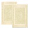 Luxury Bath Mat Floor Towel Set Absorbent Cotton Hotel Spa Shower Bathtub Mats [Not a Bathroom Rug] 22x34 inch | 2 Pack | Beige