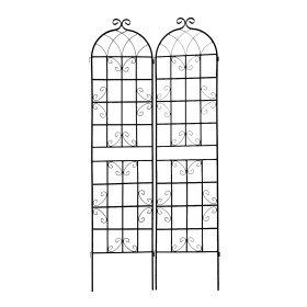 2 Pack Metal Garden Trellis 86.7" x 19.7" Rustproof Trellis for Climbing Plants Outdoor Flower Support Cream White