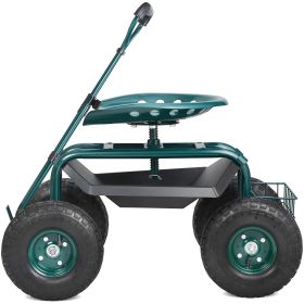 VEVOR Garden Cart Rolling Workseat with Wheels, Gardening Stool for Planting, 360 Degree Swivel Seat