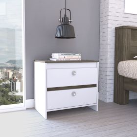 Lily Nightstand, Two Drawers, Superior Top