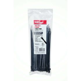 Hyper Tough 8 inch 75lb Cable Ties UV Resistant Black 100 Count