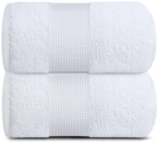 Resort Collection Soft Bath Sheets Towels Set of 2 Oversize Large 35x70 in Luxury Hotel Plush & Absorbent Cotton Bath Sheets 2 Pack White