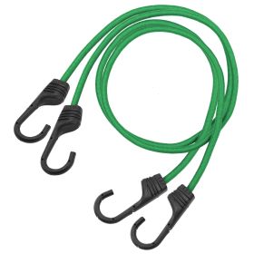 Hyper Tough 2 Pack 48 " Standard Bungee Cords, Rubber, Green Color