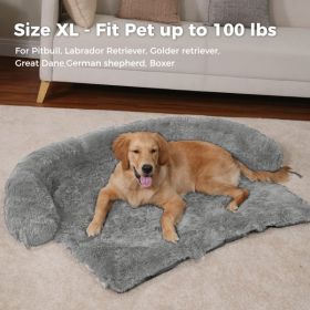 Dog Bed Large Sized Dog, Fluffy Dog Bed Couch Cover, Calming Large Dog Bed, Washable Dog Mat for Furniture Protector,Perfect for Small