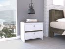 Lily Nightstand, Two Drawers, Superior Top