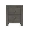 3-Pieces Bedroom Sets, Queen Size Farmhouse Platform Bed with Two Bedside Lights, 2-Drawer Nightstand, Antique Gray