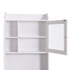 Modern Over The Toilet Space Saver Organization Wood Storage Cabinet for Home; Bathroom -White