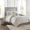 4 Piece Embroidered Cotton Reversible Duvet Cover Set