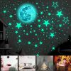 Glow in The Dark Stars for Ceiling, Glow in The Dark Stars and Moon Wall Decals, Stickers Wall Decor, for Kids Nursery Girls Bedroom Living Room