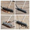 Floor brush with squeegee, powerful cleaning tool for concrete, tile, bathrooms, kitchens, garages and swimming pools