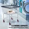 VEVOR Wire Laundry Cart, 2.5 Bushel Wire Laundry Basket with Wheels, 21''x27''x27.5'' Commercial Wire Laundry Basket Cart