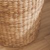 Ludmilla Round Tall Water Hyacinth Woven Wicker Laundry Hamper with Lid - For Clothes, Canvas