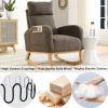 [Video] Welike 27.6"W Modern Accent High Backrest Living Room Lounge Arm Rocking Chair, Two Side Pocket(W83453338)