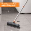 Floor brush with squeegee, powerful cleaning tool for concrete, tile, bathrooms, kitchens, garages and swimming pools