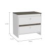 Lily Nightstand, Two Drawers, Superior Top