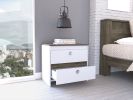 Lily Nightstand, Two Drawers, Superior Top