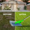 Thatch Rake, Dethatcher Rake for Cleaning Dead Grass, Grass Rake with Stainless Steel Handle, Lawn Loosening Soil Rake