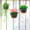 4Pcs 9.64In Diameter Hanging Planter with Drainage Holes Removable Self-Watering Tray Plastic Hanging Flower Plant Pots For Indoor Outdoor Herb Ivy Fe