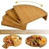 Bamboo Cheese Board with Cheese Knife Set 37 Cm Cheese Plate Rotating Serving Plate for Cheese and Appetite Gifts Cheese Tool