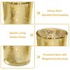 24Pcs Gold Votive Tealights Candle Holders Mercury Glass Shinny Candle Holders For Wedding Birthday Party Home Decoration Table Centerpiece