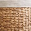 Ludmilla Round Tall Water Hyacinth Woven Wicker Laundry Hamper with Lid - For Clothes, Canvas