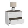 Lily Nightstand, Two Drawers, Superior Top