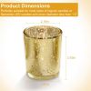 24Pcs Gold Votive Tealights Candle Holders Mercury Glass Shinny Candle Holders For Wedding Birthday Party Home Decoration Table Centerpiece