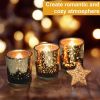 24Pcs Gold Votive Tealights Candle Holders Mercury Glass Shinny Candle Holders For Wedding Birthday Party Home Decoration Table Centerpiece