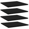 Bookshelf Boards 4 pcs Black 15.7"x15.7"x0.6" Engineered Wood