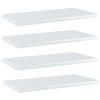 Bookshelf Boards 4 pcs High Gloss White 15.7"x7.9"x0.6" Engineered Wood