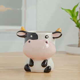 Simple Cartoon Animal Succulent Flower Pot Ceramic Flower Pot (Option: C)