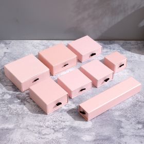 Jewelry Bracelet Jewelry Packaging Box Necklace Ring Earrings Drawer Storage Tray Custom Pull Gift Box (Option: Pink-5.5X5.5X4cm)