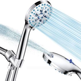 Handheld With 2 Gear Spray Gun 5 Gear Supercharged Shower (Option: Electrochromism Color-Shower Head And Hose)