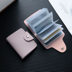 Multi-card ID Credit Card Bank Card Business Card Organizer Holder, 24 Card Slots (Color: Light Purple)