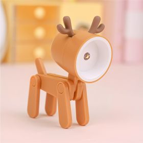 Mini Cute Animal Pet Dogs Deer Designer Led Night Light Table Lamp Kids Toys Gift For Birthday/Easter/Boy/Girlfriends (Items: Deer, Color: Orange)