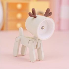 Mini Cute Animal Pet Dogs Deer Designer Led Night Light Table Lamp Kids Toys Gift For Birthday/Easter/Boy/Girlfriends (Items: Deer, Color: Beige)