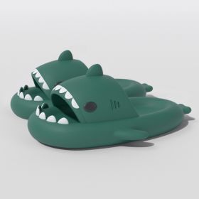 Summer Shark Slippers Indoor Outdoor Slippers Slides Thick Soled Anti-skid Solid Color Cool Funny Slippers Women Men Shoes New (Color: New green, size: 40-41)