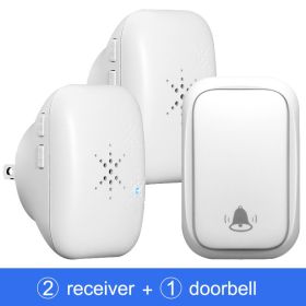 Awapow Self Powered Waterproof Wireless Doorbell Smart Home Without Battery Doorbell With Ringtone 150M Remote Receiver Bell (Color: 1doorbell 2receiver, Plug Type: US plug)