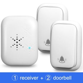 Awapow Self Powered Waterproof Wireless Doorbell Smart Home Without Battery Doorbell With Ringtone 150M Remote Receiver Bell (Color: 2doorbell 1receiver, Plug Type: US plug)