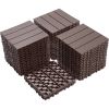 Plastic Interlocking Deck Tiles, 11.8"x11.8"(Pack of 44), Patio Flooring Outdoor Waterproof All Weather Use for Garden Poolside Front/Back Yard