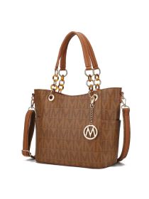 MKF Collection Kissaten Milan M Signature Tote Handbag by Mia k (Material: Polycarbonate, Color: Tan)