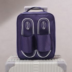 Wholesale Portable Polyester Zipper Travel Shoe Storage Bags Durable for Packaging (Color: Navy)