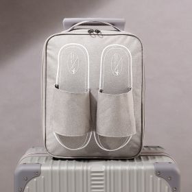 Wholesale Portable Polyester Zipper Travel Shoe Storage Bags Durable for Packaging (Color: Gray)