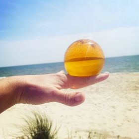 3 Inches of Acrylic Contact Juggling Ball - 75mm (Color: Golden/Honey, size: 75mm)