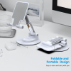 360¬∞Rotating Cell Phone Holder for Desk, Fully Foldable Phone Stand,Angle & Height Adjustable DeskPhone Stand, for Office & Kitchen